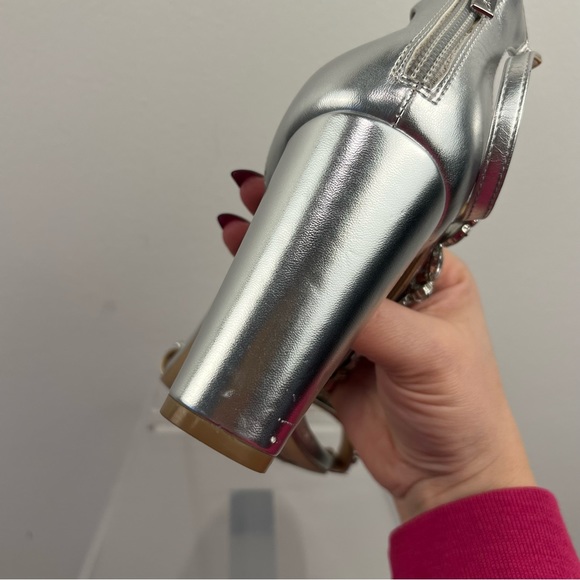 Jewel Badgley Mischka Silver Rhinestone High Heels Size 7.5 - Picture 11 of 16